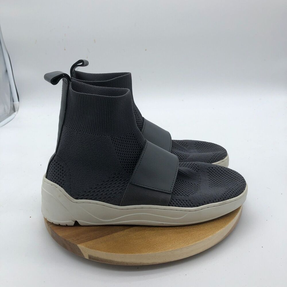 J/slides High Top Boots Womens 6 Grey Knit Pull On Sock Bootie Boot